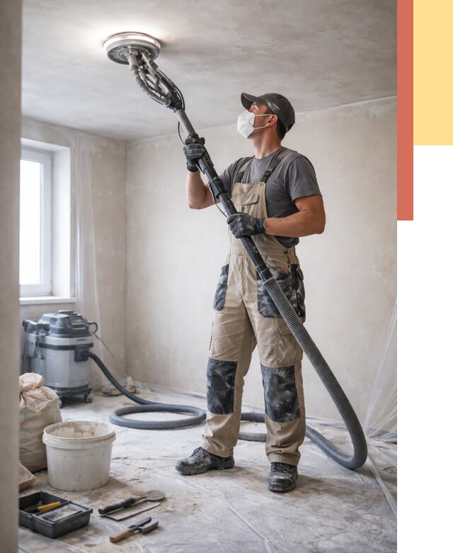 Шлифовка потолка в Алексеевке от 3543 руб. — услуги шлифования потолка | ОТДЕЛОЧНИК-Лкв