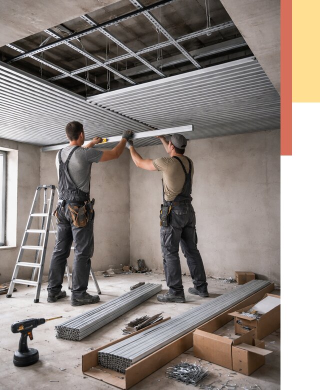 Монтаж реечного потолка в Алексеевке от 4556 руб. под ключ | ОТДЕЛОЧНИК-Лкв