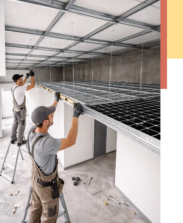 Монтаж потолка грильято в Алексеевке от 456 руб./м² — быстрая сборка под ключ | ОТДЕЛОЧНИК-Лкв