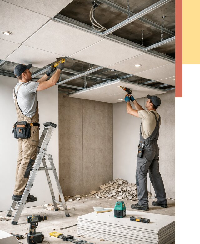 Монтаж акустического потолка в Алексеевке от 6581 руб/м2 — быстро и недорого | ОТДЕЛОЧНИК-Лкв