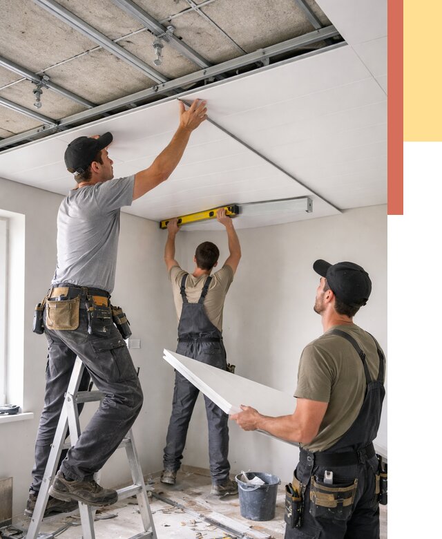 Монтаж потолка из ПВХ панелей в Алексеевке от 3543 руб./м2 — быстро и недорого | ОТДЕЛОЧНИК-Лкв