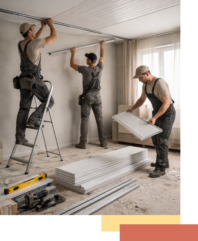 Монтаж потолка из ПВХ панелей в Алексеевке оперативно и качественно