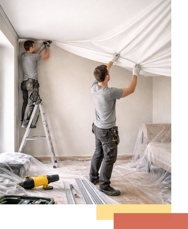 Монтаж тканевого натяжного потолка в Алексеевке недорого и быстро