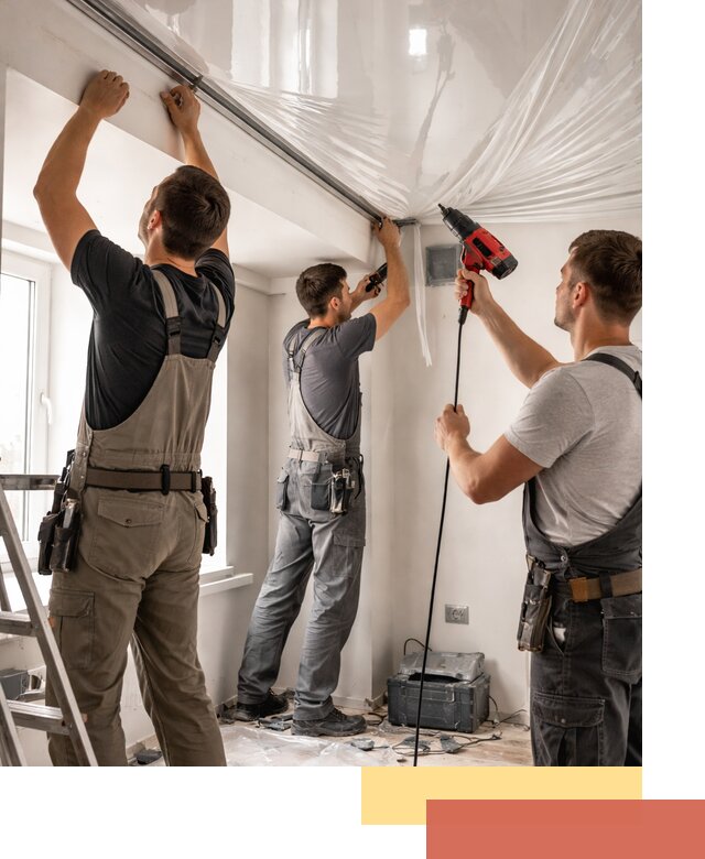 Монтаж глянцевого натяжного потолка в Алексеевке быстро и качественно