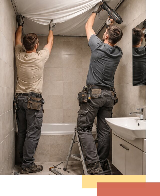 Монтаж натяжного потолка в ванной в Алексеевке быстро и качественно