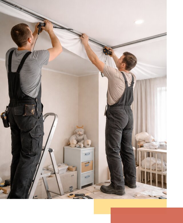 Монтаж натяжного потолка в детской комнате в Алексеевке