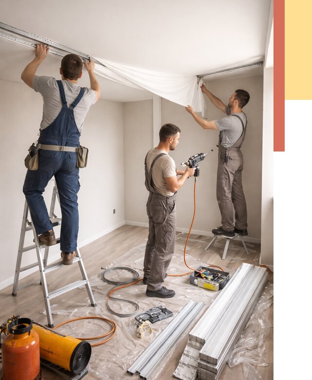 Монтаж натяжного потолка в студии в Алексеевке от 5568 руб. — быстро и недорого | ОТДЕЛОЧНИК-Лкв