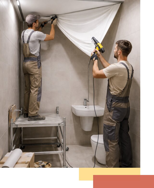 Монтаж натяжного потолка в санузле в Алексеевке