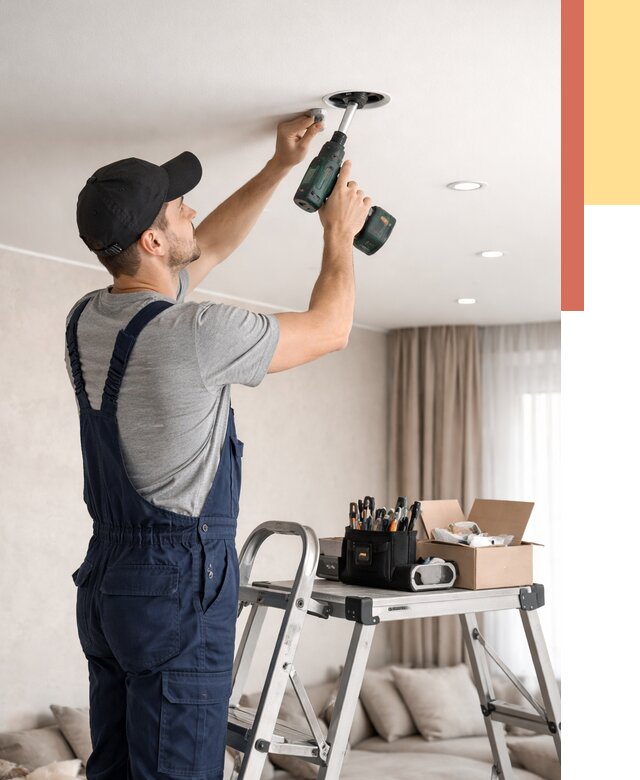 Установка и монтаж точечных светильников в натяжной потолок в Алексеевке от 1822 руб. | ОТДЕЛОЧНИК-Лкв