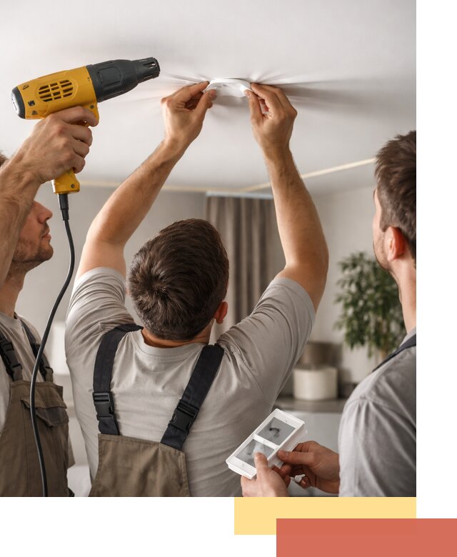 Ремонт прокола полотна натяжного потолка в Алексеевке