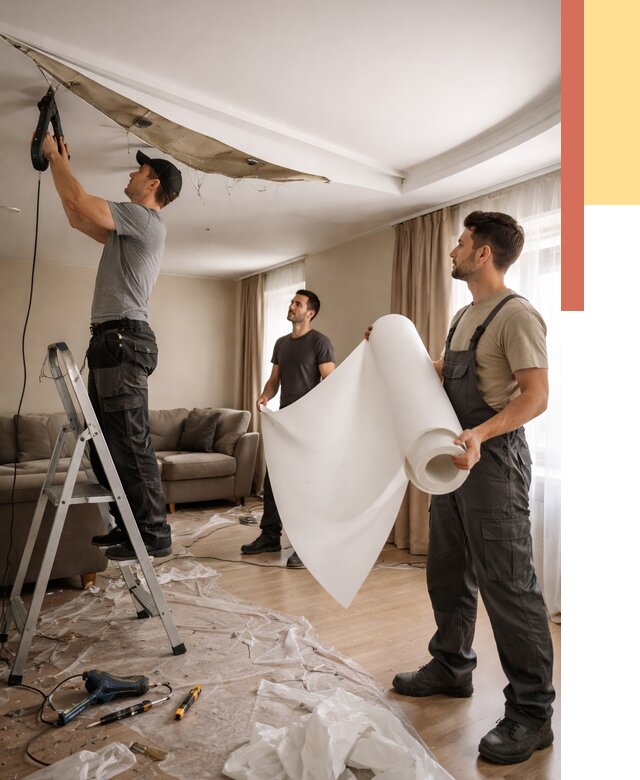 Замена полотна натяжного потолка в Алексеевке от 9618 руб. быстро и недорого | ОТДЕЛОЧНИК-Лкв