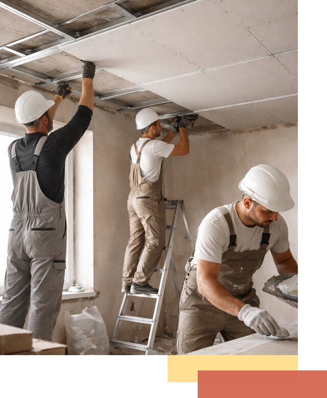 Одноуровневый потолок из гипсокартона в Алексеевке — монтаж и отделка