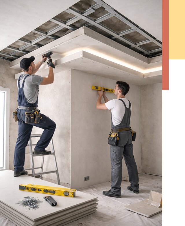 Двухуровневый потолок из гипсокартона в Алексеевке от 1468 руб. под ключ | ОТДЕЛОЧНИК-Лкв