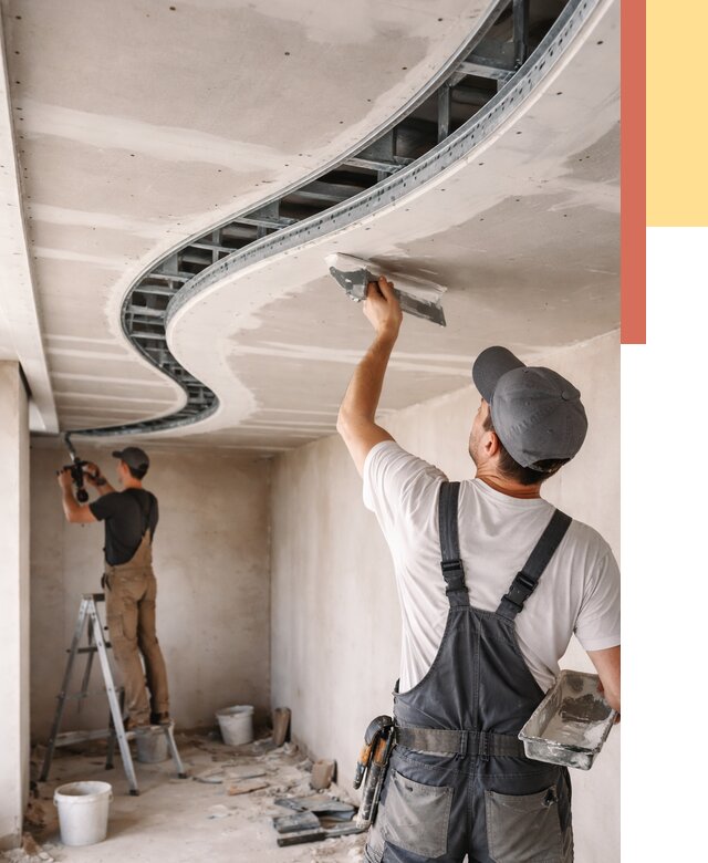 Криволинейный потолок из гипсокартона в Алексеевке от 2126 руб./м2 | ОТДЕЛОЧНИК-Лкв