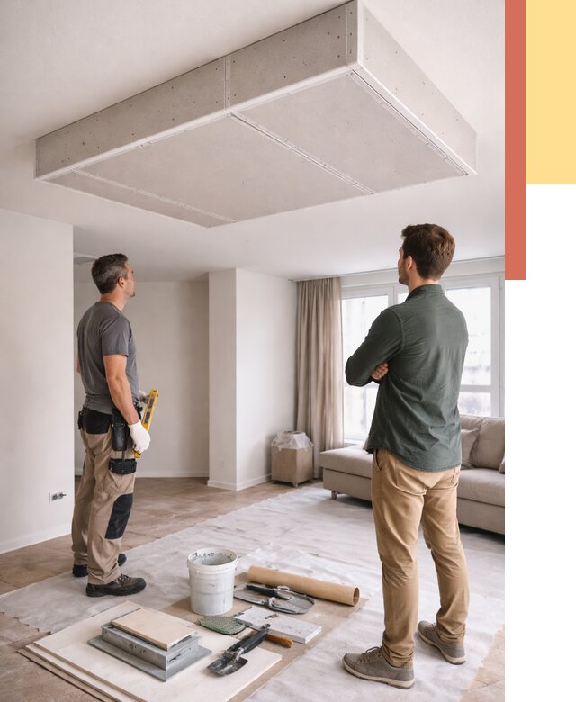 Короб на потолке из гипсокартона в Алексеевке от 2227 руб. — монтаж и услуги под ключ | ОТДЕЛОЧНИК-Лкв