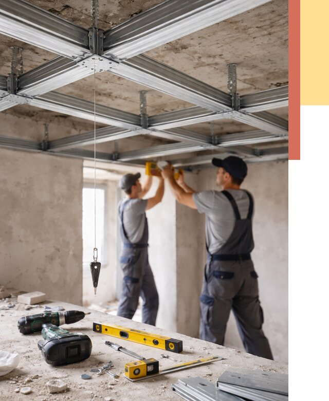 Монтаж каркаса потолка из профиля в Алексеевке от 4556 руб. — услуги ОТДЕЛОЧНИК-Лкв