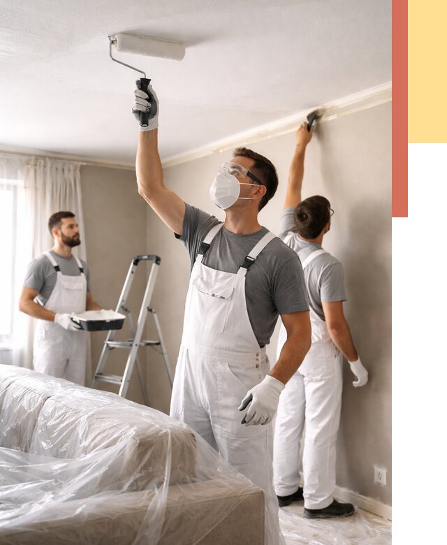 Покраска потолка водоэмельсионной краской в Алексеевке от 2227 руб/м² — услуги под ключ | ОТДЕЛОЧНИК-Лкв