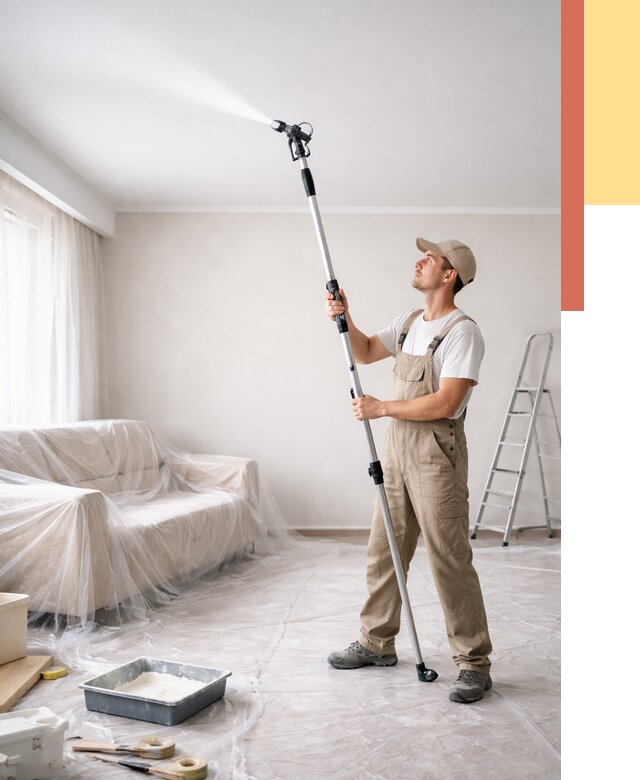 Покраска потолка краскопультом в Алексеевке от 4556 руб. быстро и недорого | ОТДЕЛОЧНИК-Лкв