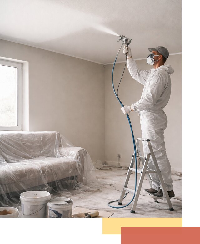 Покраска потолка краскопультом в Алексеевке быстро и качественно